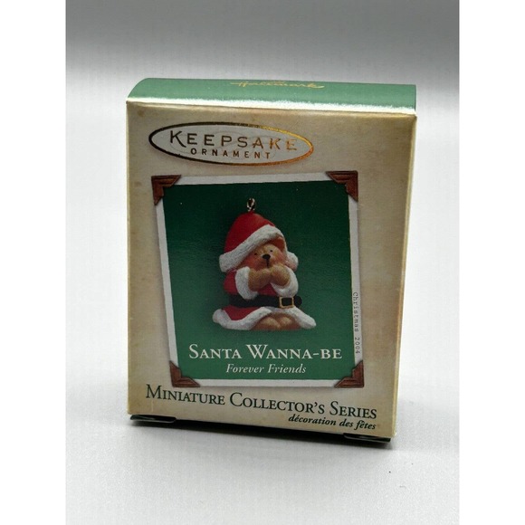 Hallmark Keepsake Miniature Ornament 2004 "Santa Wanna-Be" NIB Brown Bear - Picture 3 of 5